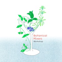 a martini glass with herbs and plants in it